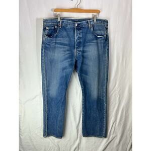 Levi's Men's Blue 501 Series Medium Wash High Rise Denim Straight Jeans Size 40